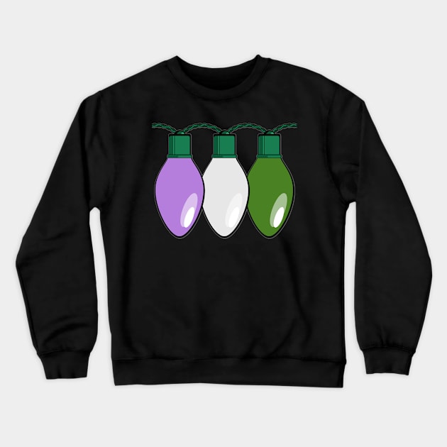 Genderqueer Pride Christmas Lights Crewneck Sweatshirt by wheedesign